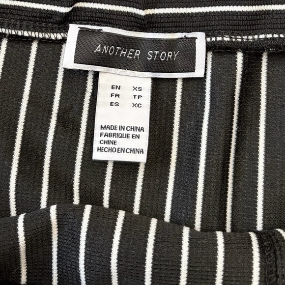 Another Story, Chic Stripe Stretch Pencil Skirt, XS, Black & White - Picture 2 of 8